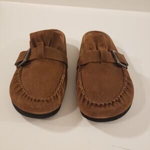 Free People Size 10 After Riding Mules Macadamia Suede Moccasin Hand Stitched